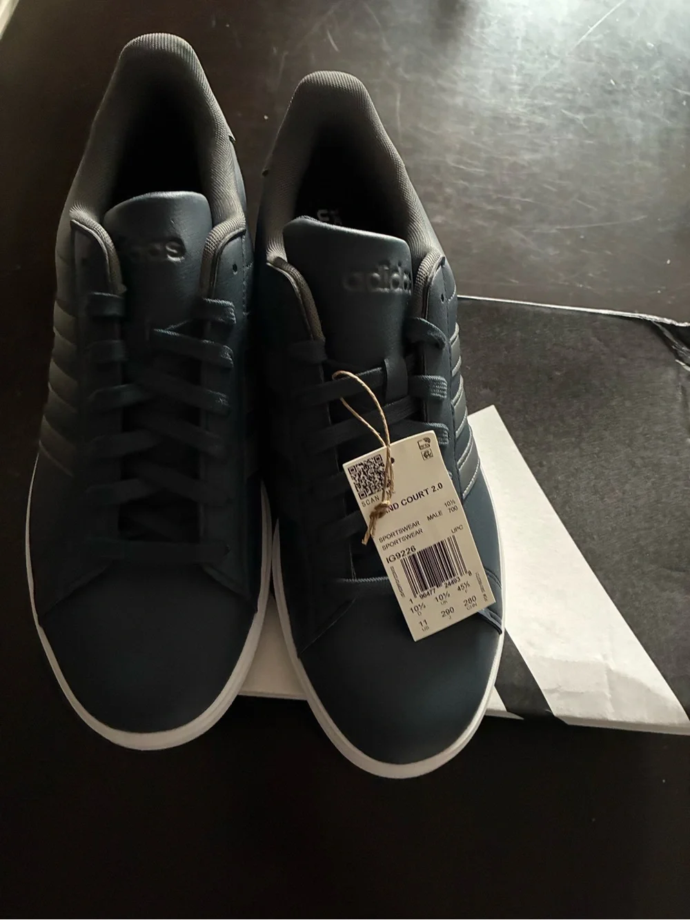 adidas Navy and White Low-Top Sneakers